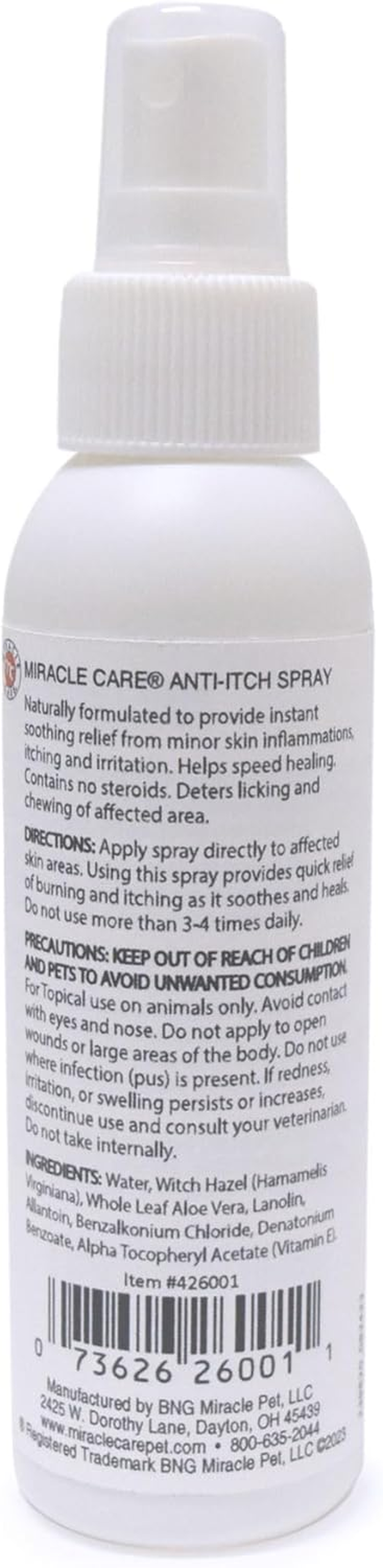 Miracle Care by Miraclecorp 4-Ounce Anti-Itch Spray for Dogs and Cats image number 1