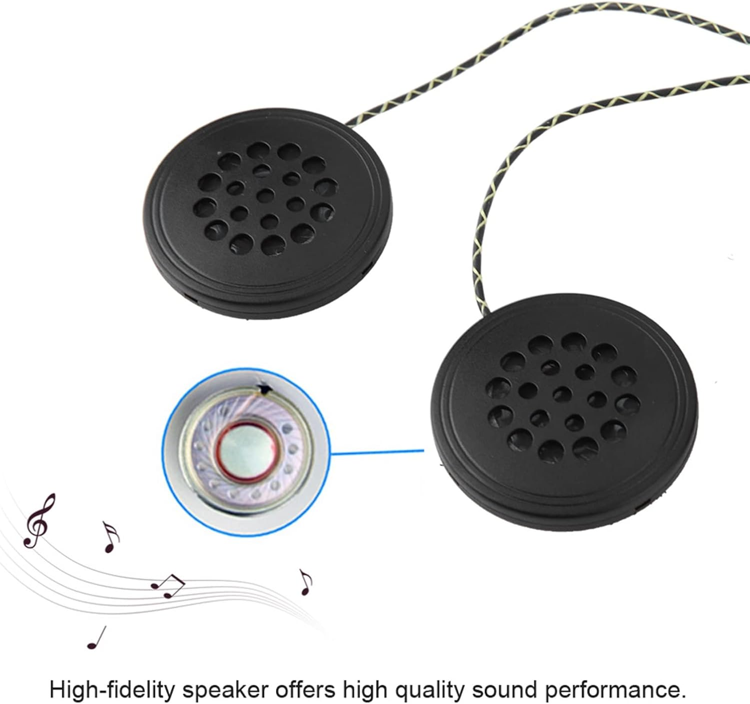 Motorcycle Helmet Headset, Waterproof Motorcycle Headphones Wired Helmet Sports Headset Helmet Earphone Universal Racing Helmet Speakers for Motorcycle Skiing image number 4