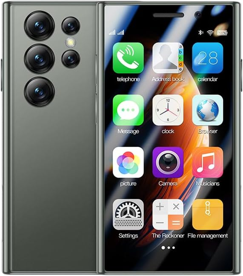 4G Mini Smartphone Unlocked 2GB +16GB Small Cell Phones, 3.0'' Quad Core/Dual Sim/Face Recognition (Green)