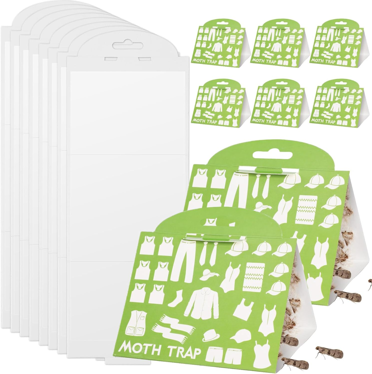 8PCS Clothes Moth Traps, Geeric Pantry Moth Traps Effective Safe | Non-Toxic | Odorless Moth Sticky Glue Trap for Closets Carpe Wardrobe Kitchen Indoor Outdoor