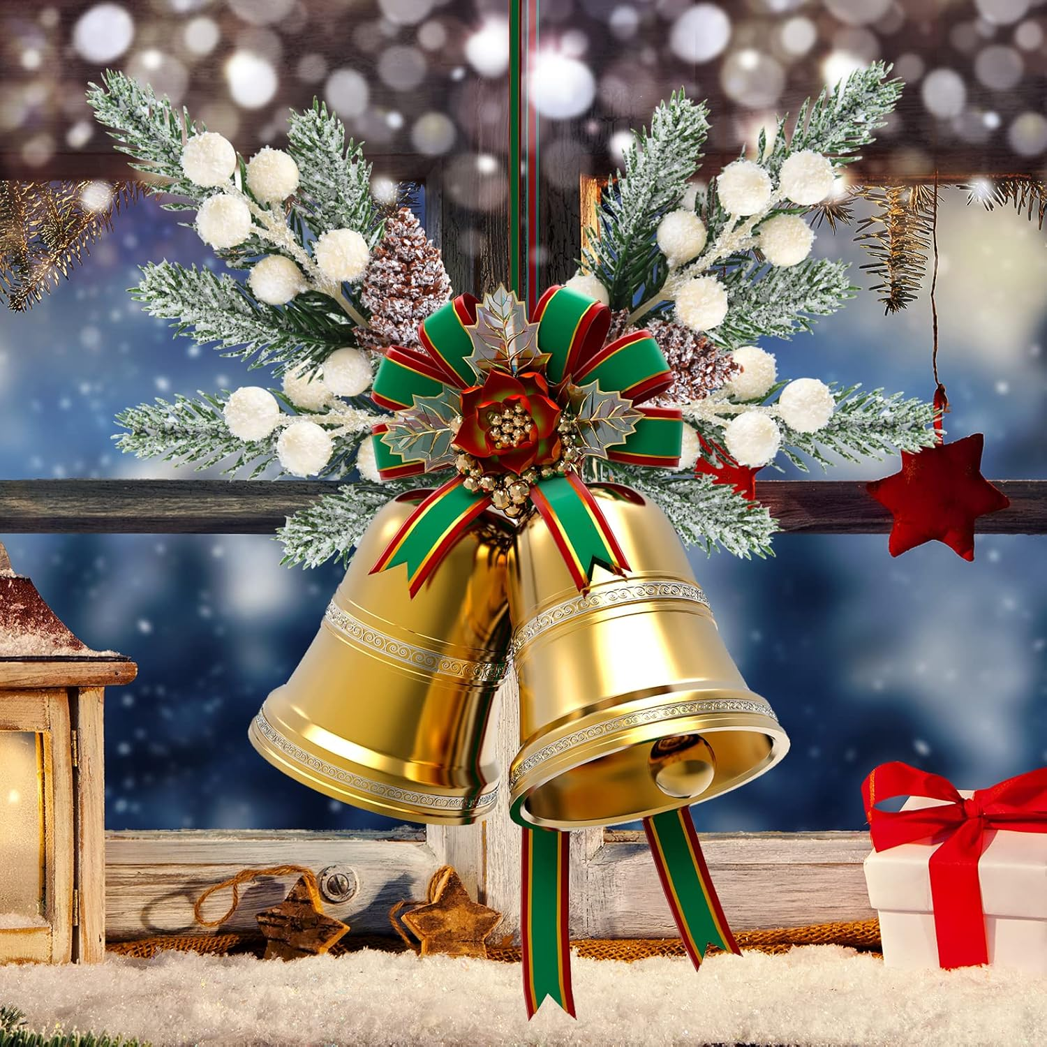 ELECLAND 10 Pcs Christmas Picks Decorations Artificial Pine Branches Stems Spray with Pine Cones Faux Pine Picks Red Berry Holly Leaves for Craft Floral Christmas Wreath Picks Ornaments, White - Red image number 6