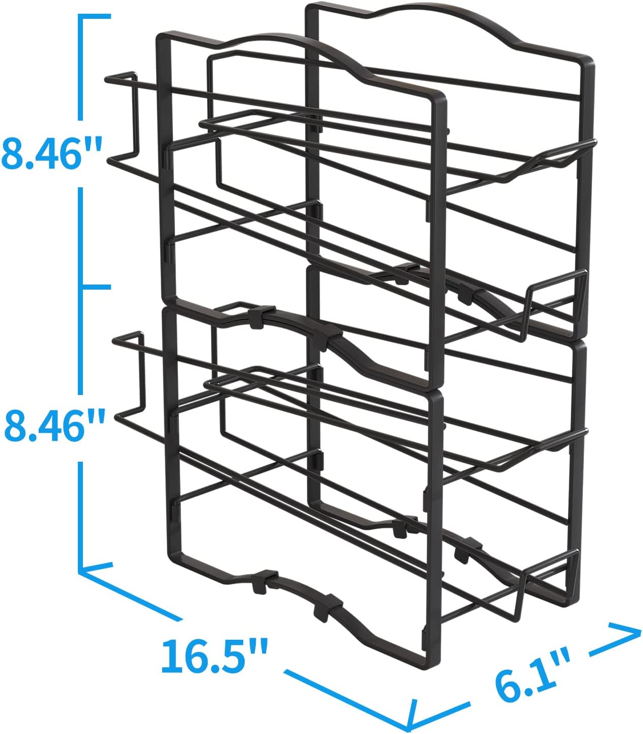 GILLAS 4 Pack Soda Can Organizer Rack for Pantry, Stackable Beverage Soda Can Storage Dispenser Holder for Refrigerator, Cabinet, Black