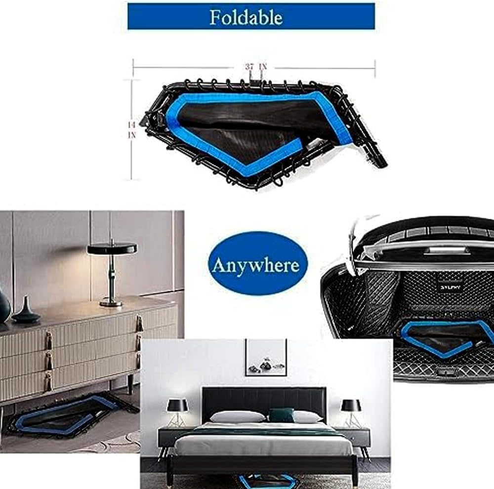 50" Rebounder Mini Trampoline Australia, Fitness Trampolines, 330 LBS Foldable T Shape Adjustable Foam Handle, Stable & Quiet, Mini Exercise Rebounder for Kids Adults Indoor Outdoor Jumping Cardio image number 1