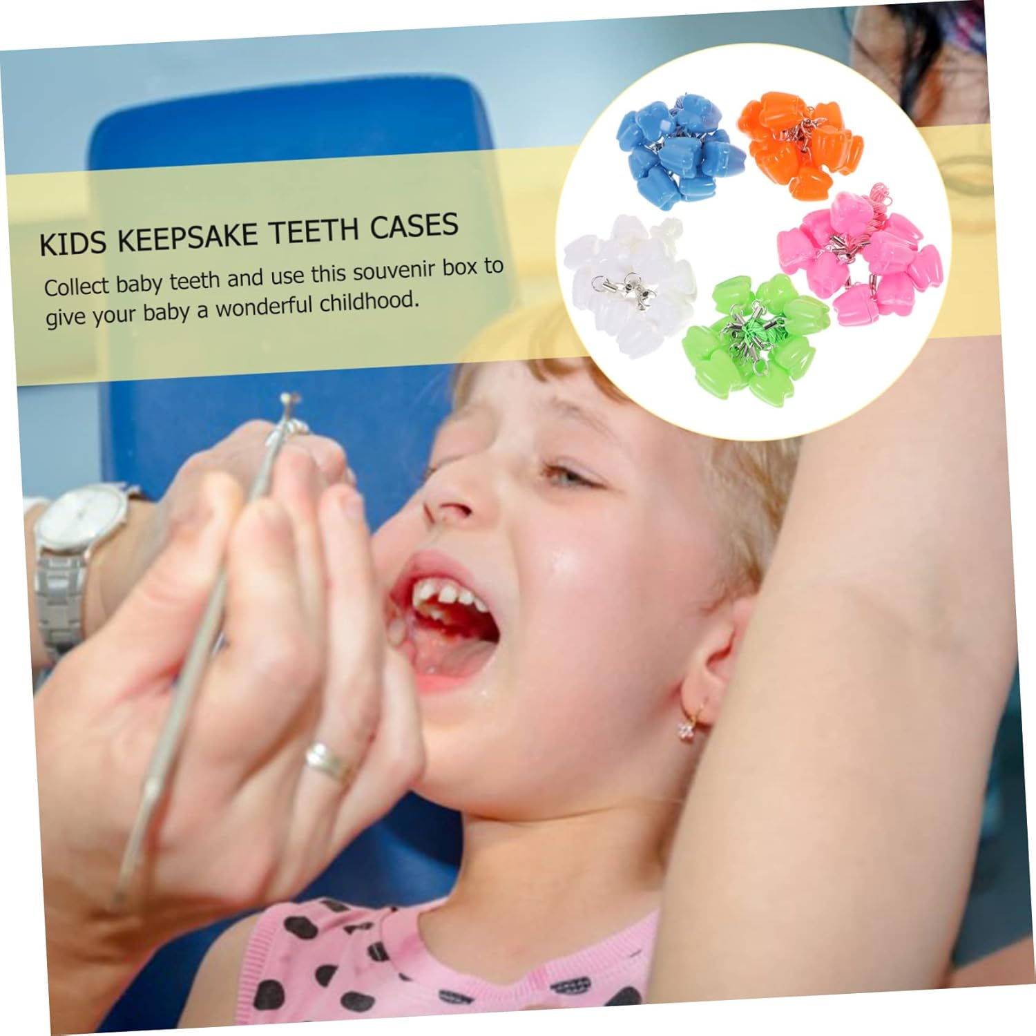 50Pcs Baby Tooth Box Keepsake Organizer for Kids Storage Case Random Colors Teeth Holder Suitable for Childhood Memory Preservation image number 2