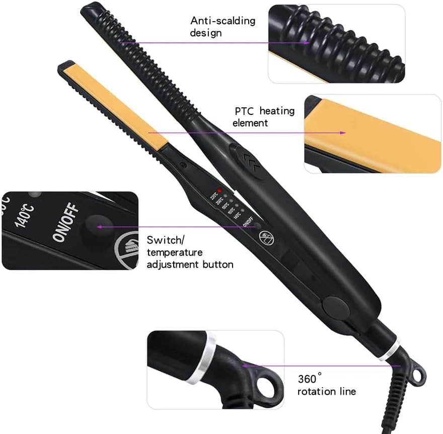 2 in 1 Hair Straightener, Ceramic Hair Curler with Adjustable Temperature, Professional Superfine Styling Tools for All Hair Types image number 4