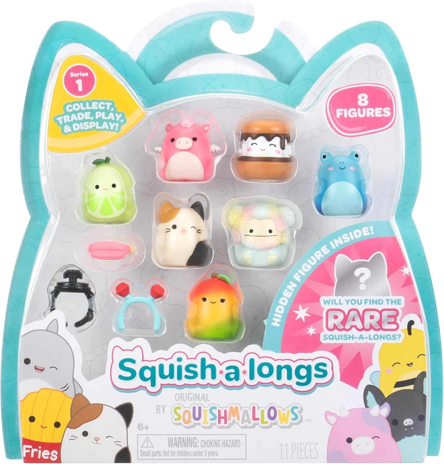 Squishmallows Squishalongs Stuffed Animals and Plush Toys, 2.5 Cm Size, Assorted (Pack of 8) image number 3