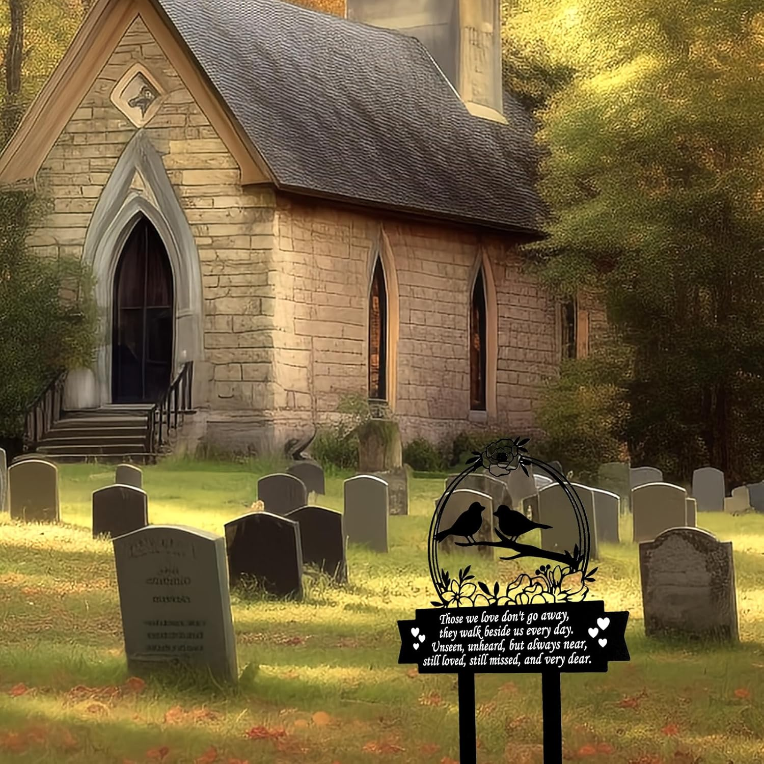 Memorial Stakes Rust-Proof Metal Memorial Grave Markers Sympathy Bird Grave Memorial Plaques Meaningful Sympathy Grave Plaque Garden Grave Decorations for Outdoor Garden Yard image number 6