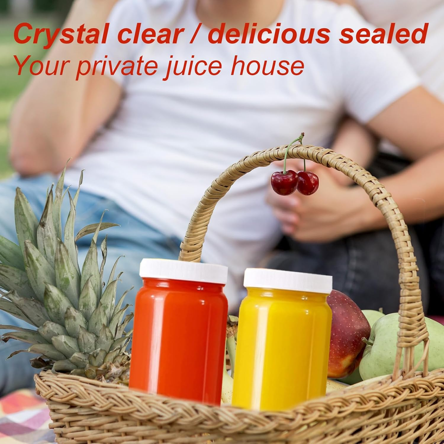 8 Pcs Glass Juice Bottles,16 Oz Glass Bottles with Caps,Reusable Jar Clear Glass Water Bottle with Plastic Airtight Lids for Fridge Glasses for Juice, Cold Brew Bottles, Smoothie Jars image number 2