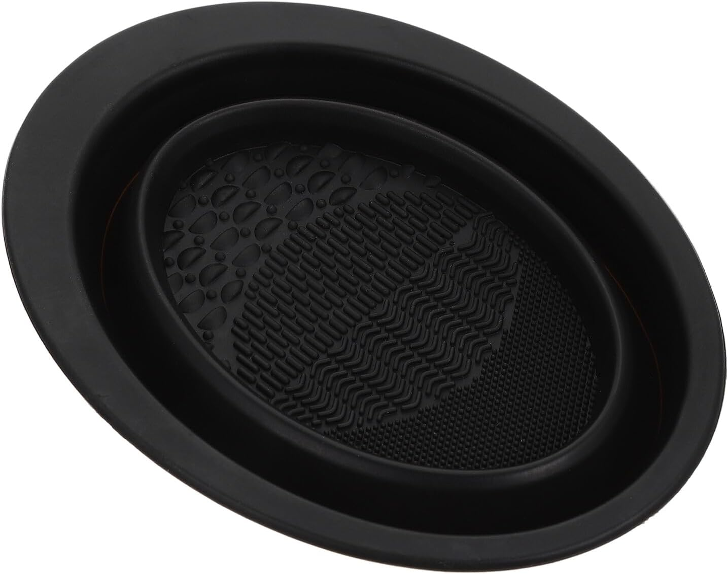 TEHAUX Portable Black Makeup Brush Cleaner Bowl Silicone Cleaning Pad and Brush Rinsing Mat for Women Suitable for Travel and Home Use