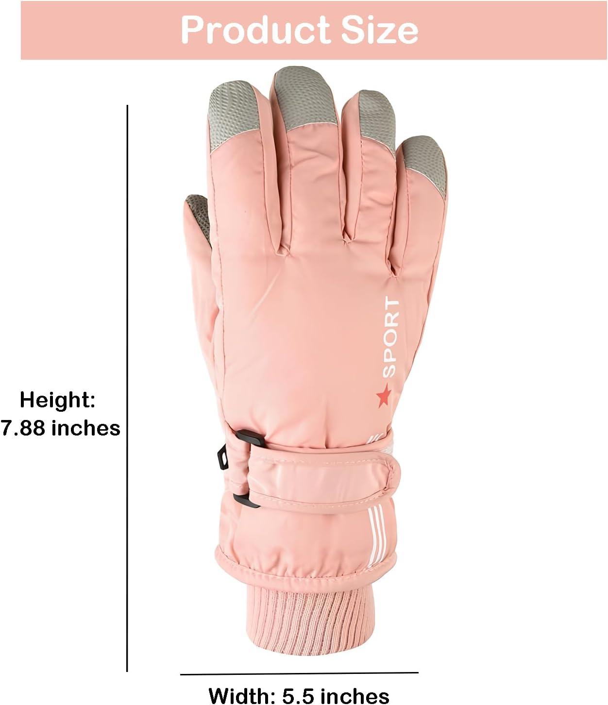 Eohak Kids Winter Snow Ski Gloves - Boys Girls Breathable Waterproof Gloves for Ourdoor Sports 5-10Y image number 6