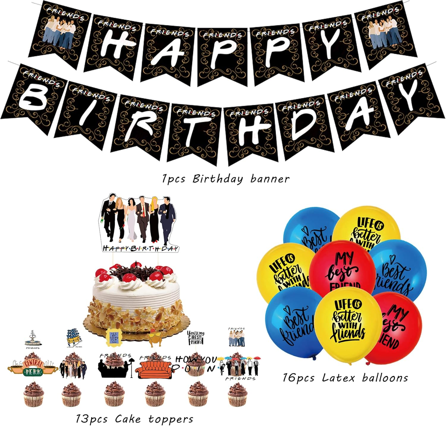 Decoration Birthday Friends Birthday Decoration Friends Balloons Friends Birthday Balloons Friends TV Show Party Decoration Friends Birthday Decoration Friends Birthday Garland Friends Cake Topper image number 6