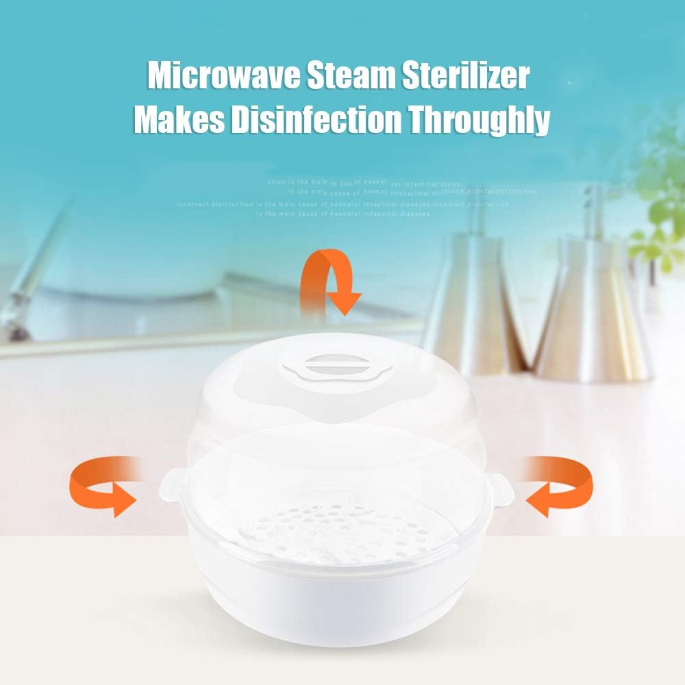 Microwave Bottle Sterilizer, Microwave Bottle Sterilizer Steam Sterilizer Fits 6 Baby Bottles for Baby Bottles Pacifiers Cups Disinfect in 2-6 Minutes image number 3