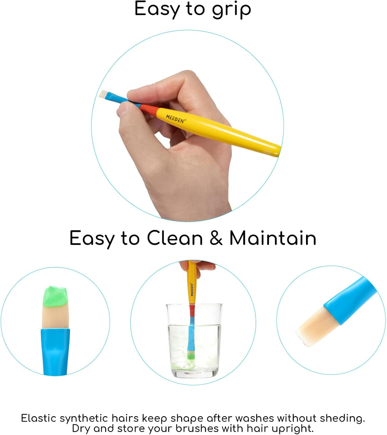 MEEDEN Paint Brushes for Kids: 5 Pcs round Flat & Fan Kids Paintbrush Set for All Purpose - Preschool Toddler Paint Brushes for Acrylic & Washable Paint image number 5