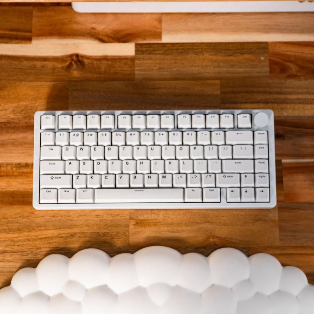 Aftershock ODEN75 Wireless Mechanical Gaming Keyboard | 75% Keyboard | Wireless/Bluetooth | Snow Leopard V2 Linear Switches | White Gaming Keyboard image number 2