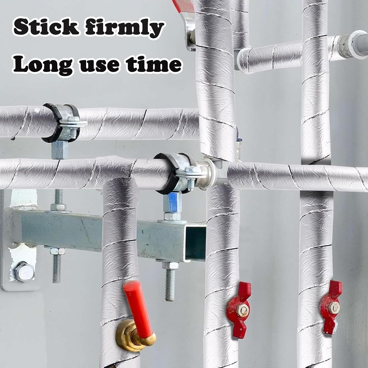 KAIHENG 32.8FT Pipe Insulation Tape Wrap, Aluminum Foil Pipe Foam Insulation Tape, Self Adhesive Outdoor Winter Cold Hot Water Pipe Winterizing, Heat Preservation, 2INX 32.8FT