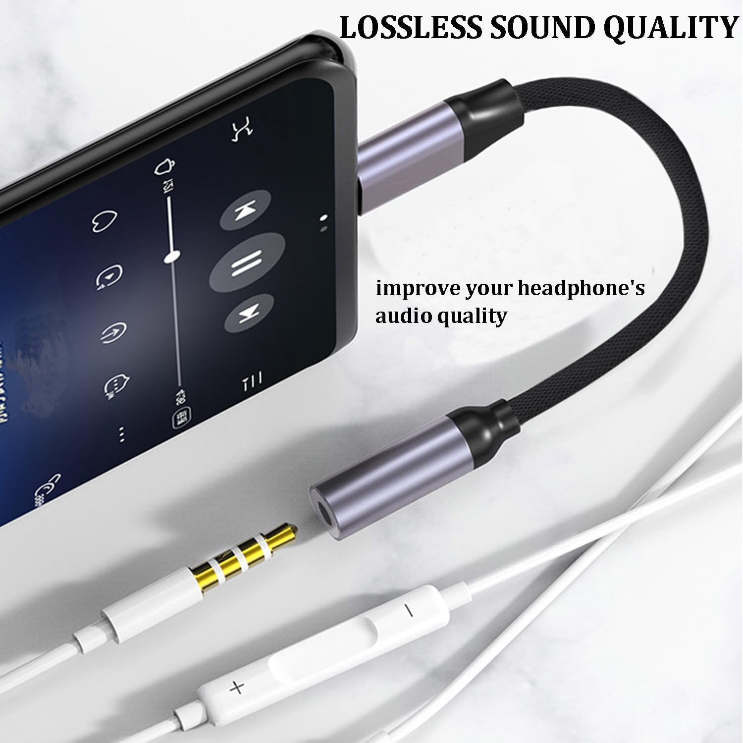 Kwevos USB Type C to 3.5Mm Female Headphone Jack Adapter, USB C to Aux Audio Dongle Cable Cord Compatible with Samsung Galaxy S23 S22 S21 S20 Ultra (1) image number 3