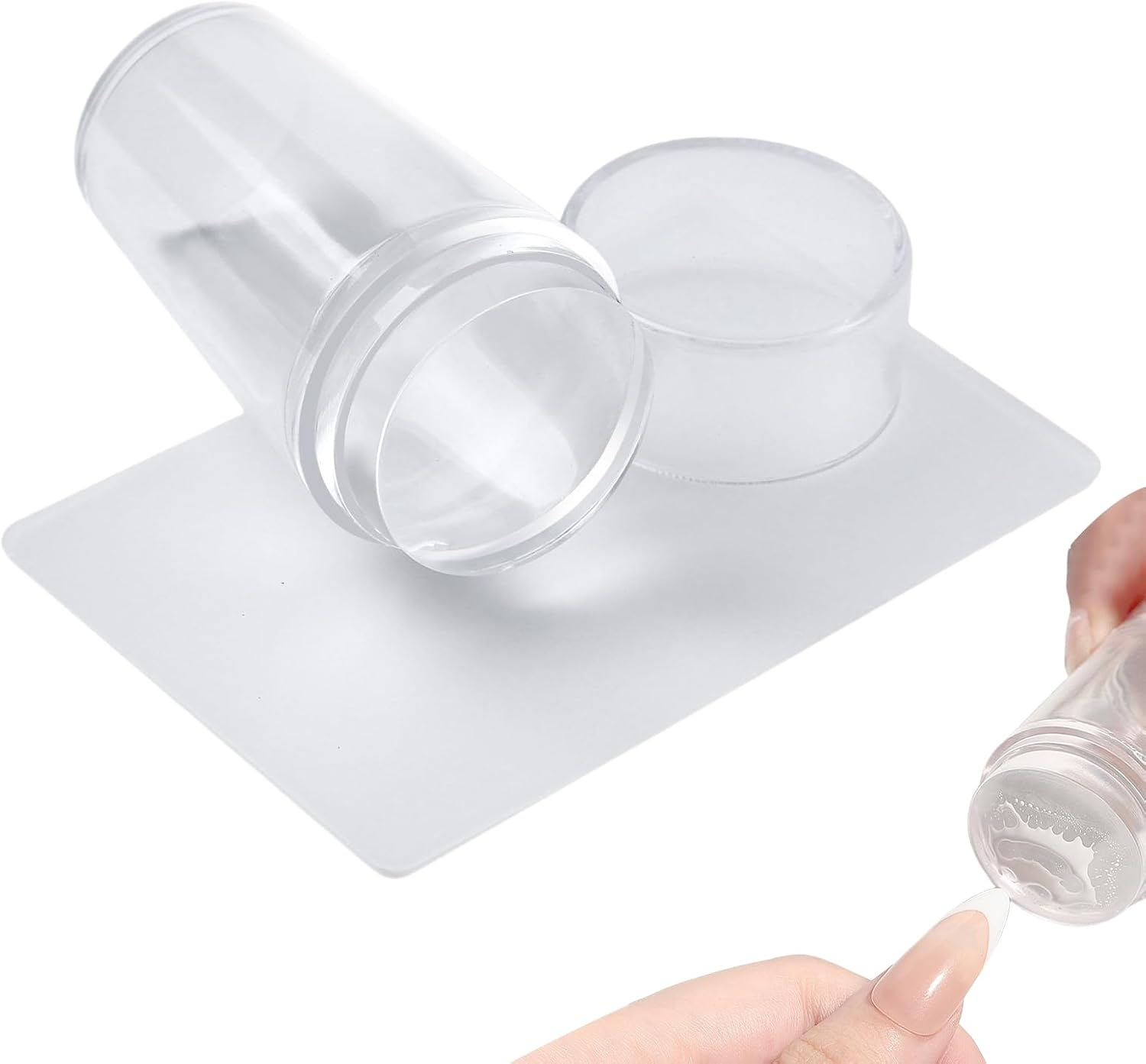 French Tip Nail Stamper Kit, Clear Silicone S Stamp Tool for Manicure, Nail Printing Accessory for Travel, Salon, Home Use, Indoor or Outdoor, 1 Set image number 4