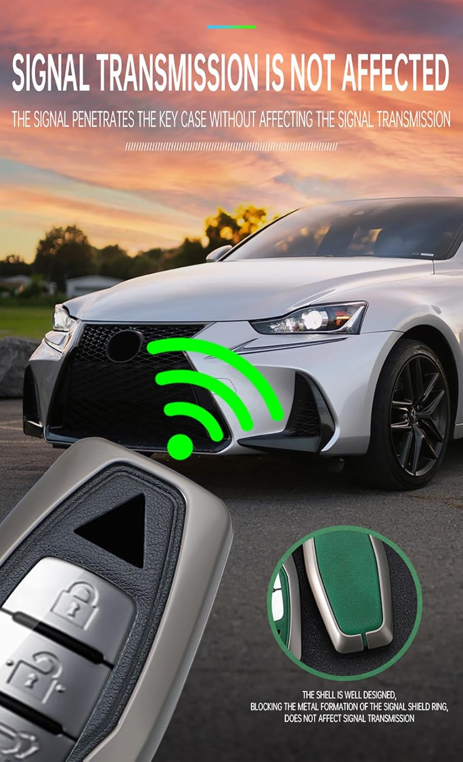 Ontto Metal Car Key Fob Cover Fit for Mitsubishi Outlander 2022 2023 2024 Remote Leather Key Case Keyring Key Shell Holder Bag Keychain