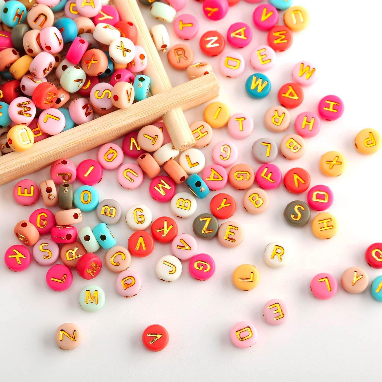 Colorful Letter Beads, 1000 Pcs, with Elastic Cord, for Making Necklaces and Friendship Bracelets image number 2