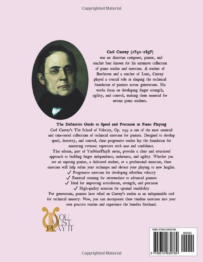 Czerny&rsquo;S the School of Velocity, Op. 299 (Youmustplayit Edition): Pianists Master Speed, Precision, and Agility with Essential Piano Exercises image number 1