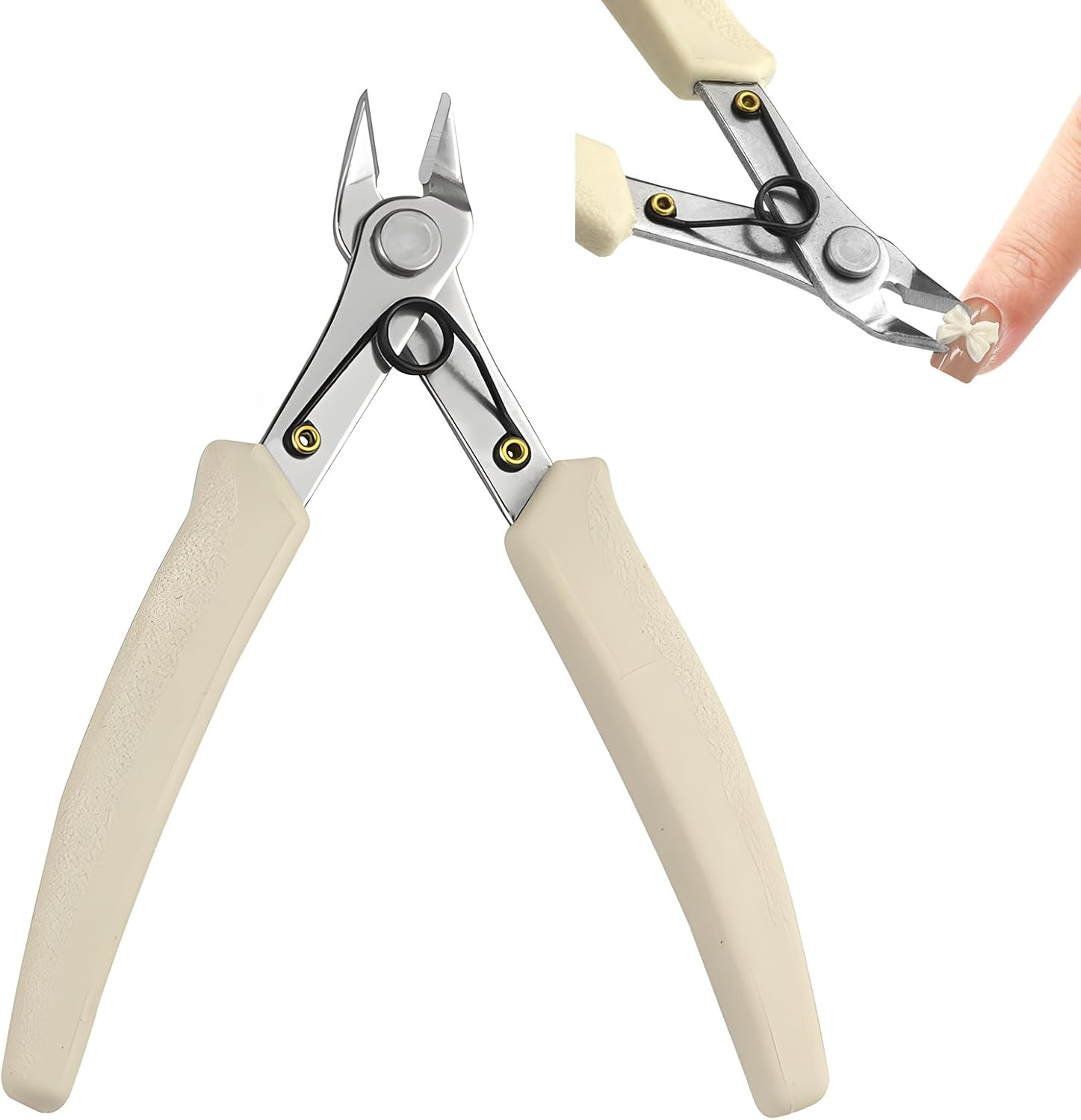 1 X Manicure Nail Clippers, Rhinestone Stitches, Gemstone Removal Cutter, Mini Electronic Side Cutter, Stainless Steel Pliers, Precise Cutter for Model Making, Nail Art, Plastic, Copper Wire, Portable image number 1