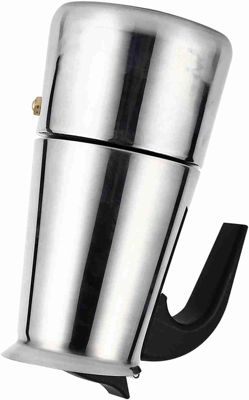 SOULONG Coffee Maker Moka Pot Espresso Maker Stainless Steel 100Ml/200Ml/300Ml/450Ml with Ergonomic Handle for Stove Induction Cooker (200Ml) image number 2