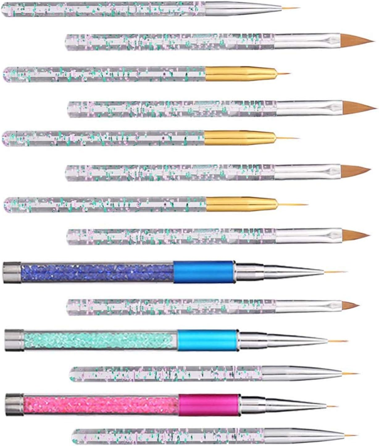 14 Pieces 3D Nails Arts Brushes Nail Liner Brush Nail Painting Design Pen Brushes image number 2