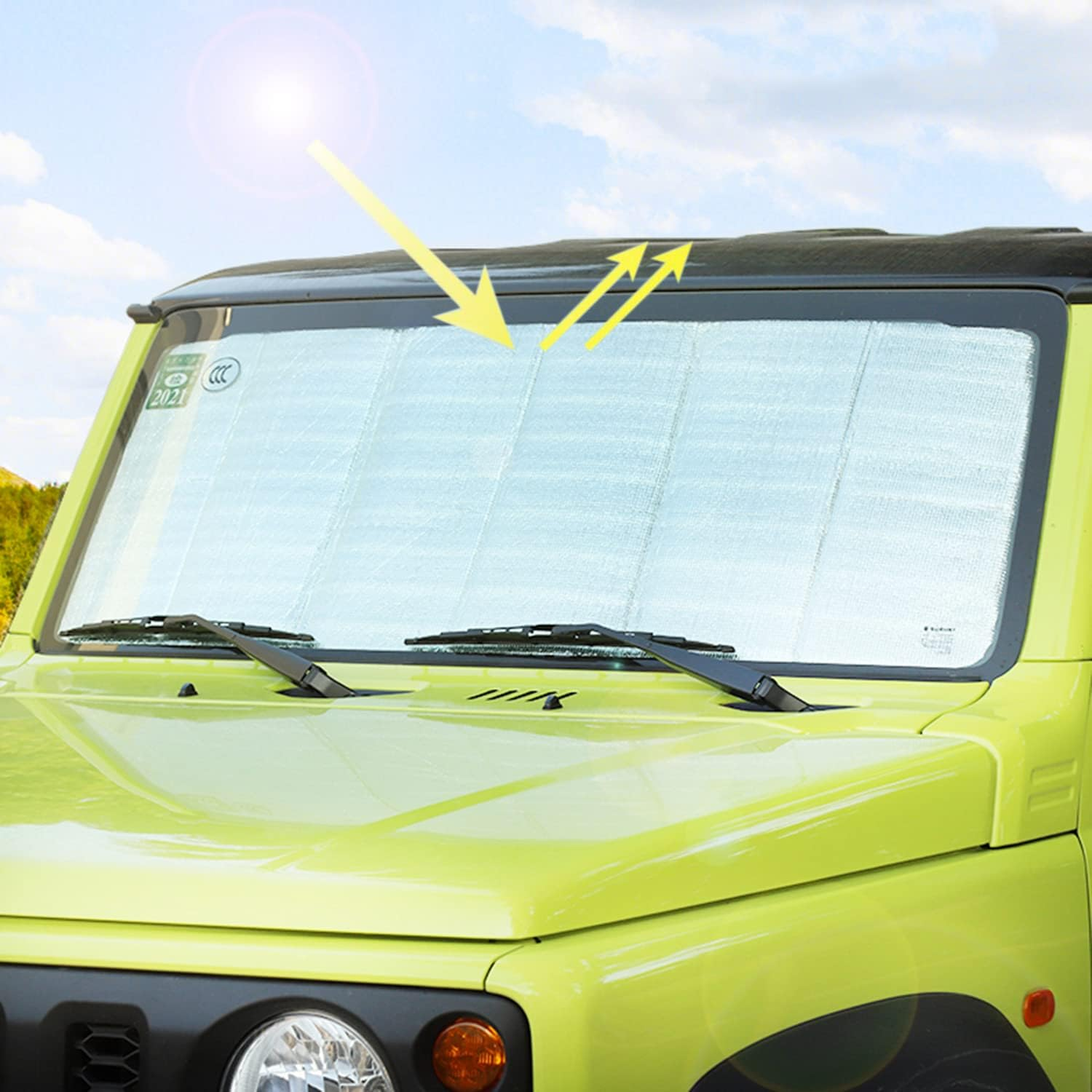 Thicken Windshield Sunshade for Suzuki Jimny JB64 JB74W 2019 2020 2021 2022 2023 2024 2025 UV Reflecting Foldable Front Windshield Sun Shade image number 4