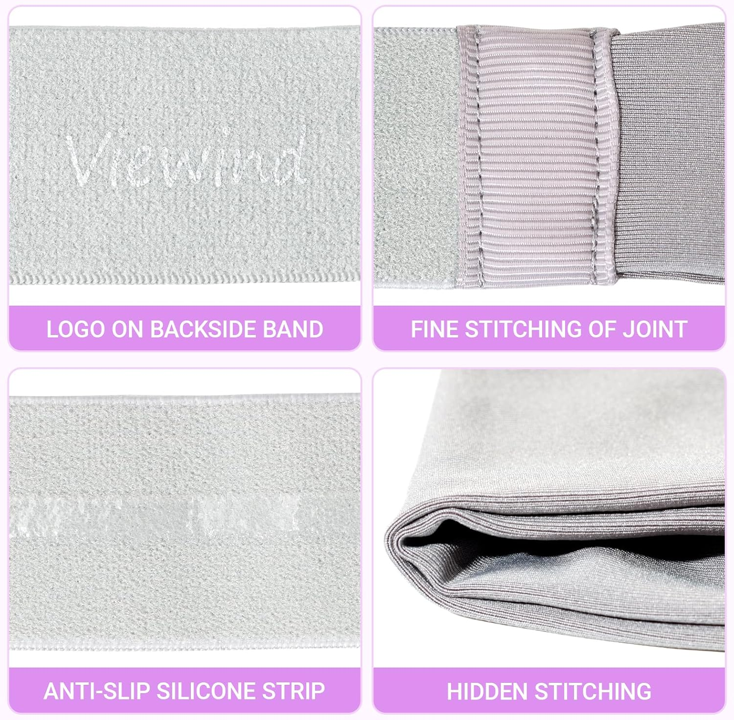 Sweat Absorb Headband for Men & Women, Athletic Headband for Running Yoga Workout, Wide Fashion Headband for Daily, 4" Width, Soft & Strechy, Non Slip Silione, 3 Colors in Pack image number 5