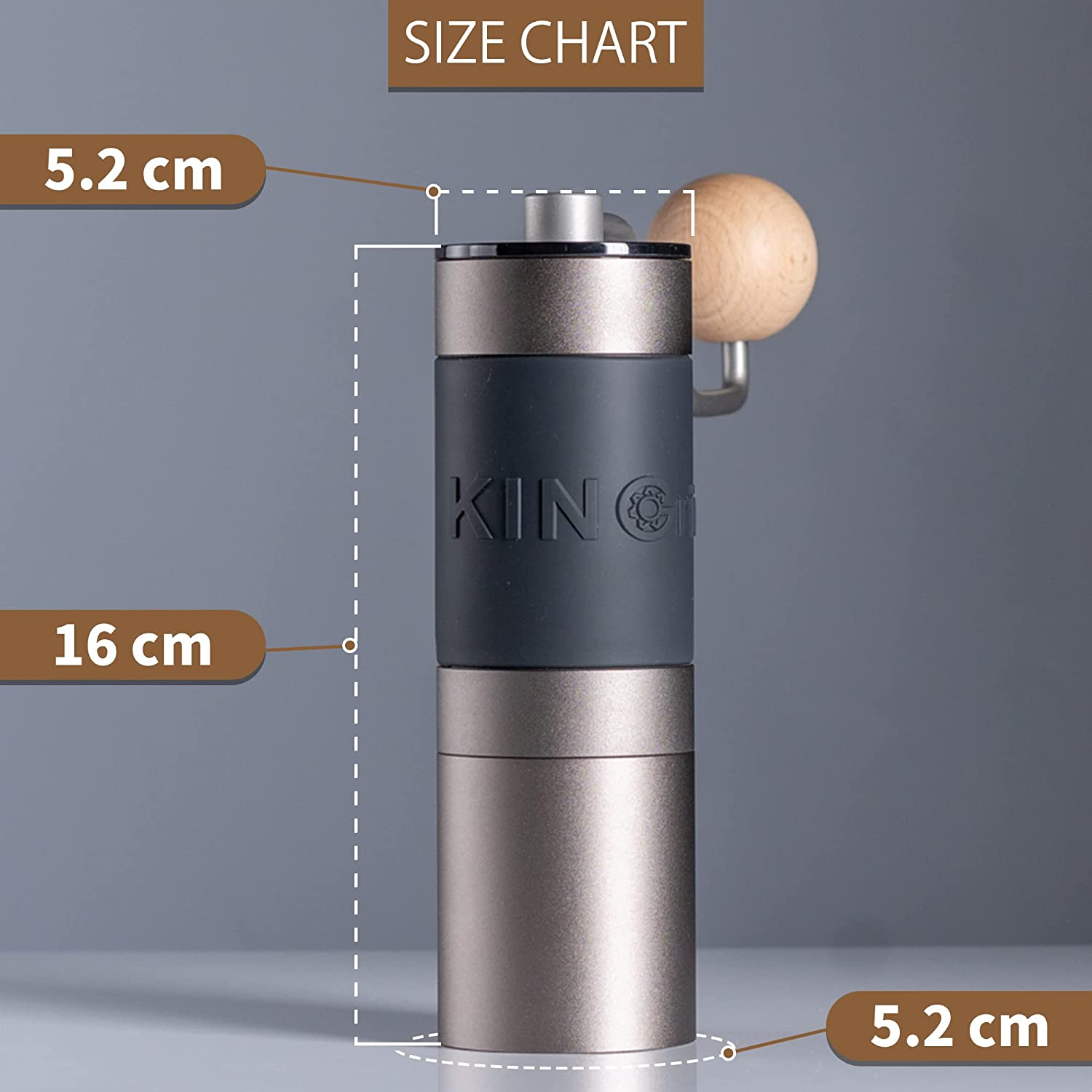 Kingrinder K0 Iron Grey Manual Hand Coffee Grinder 140 Adjustable Grind Settings for French Press, Drip with Assembly Consistency Stainless Steel Conical Burr Mill, 25G Capacity image number 4
