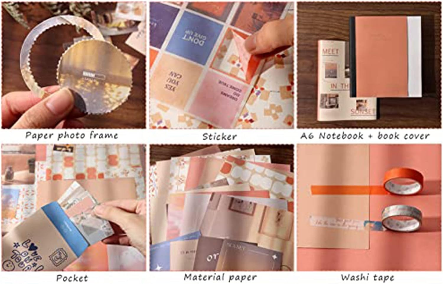 Hepzest Aesthetic Scrapbook Kit,Junk Journal Kit with Journaling/Scrapbooking Supplies (Cocoa Brownies) image number 2