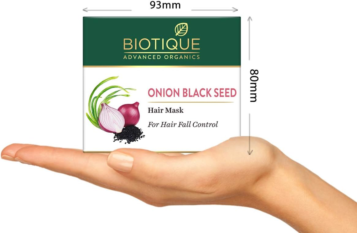 Biotique Onion Black Seed Hair Mask, Ideal for Hair Fall Control, 175G | Hair Nourishment, Hairfall Control image number 2