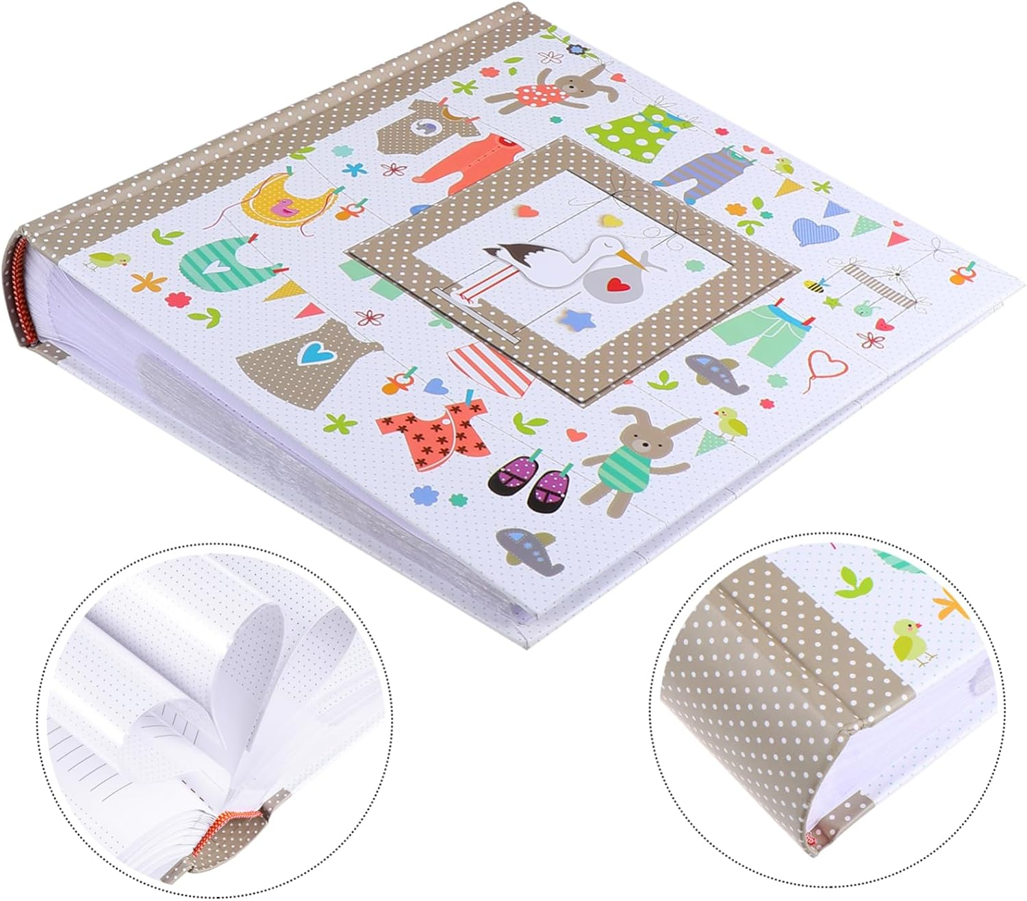 1Pc Cartoon Album Photo Album Book Large Cute Large Capacity Photo Book Picture Collector Paper Khaki image number 1