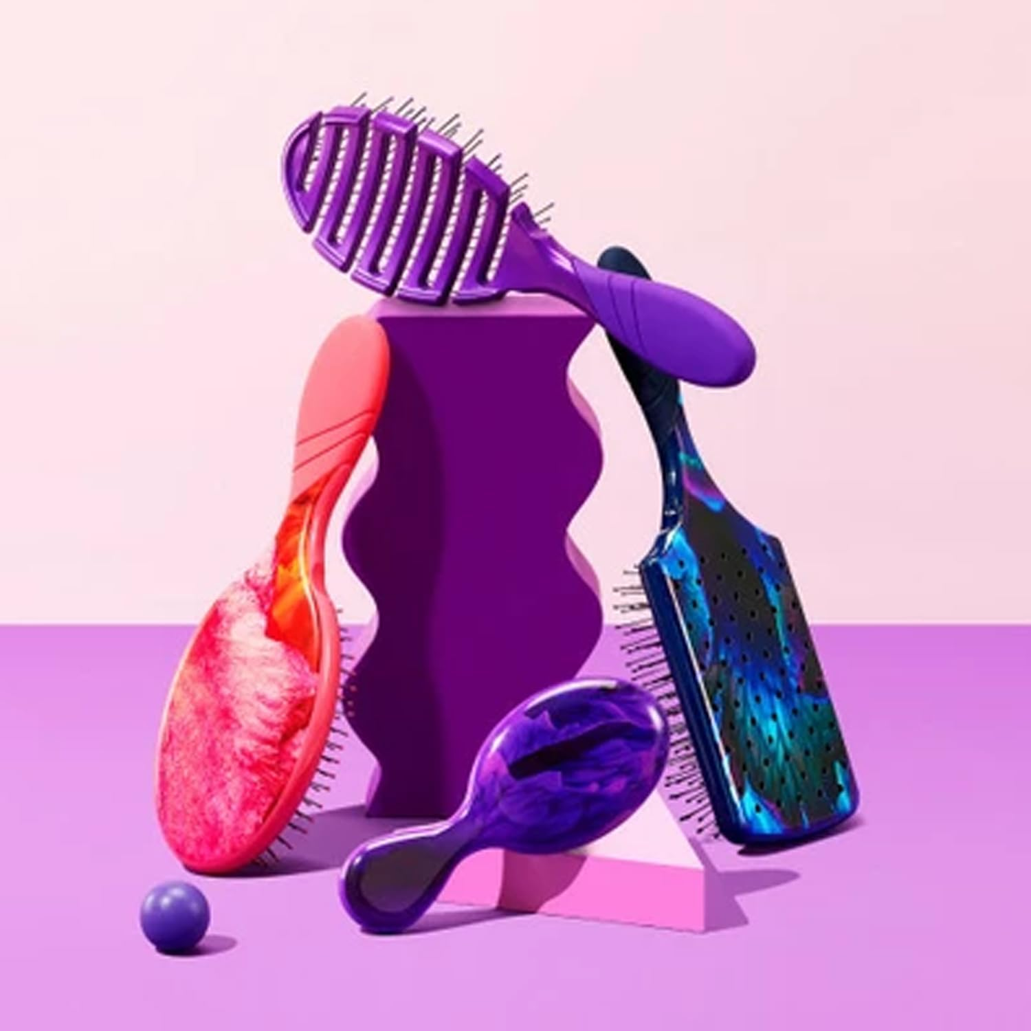 Wet Brush-Pro Easygrip Pro Detangler Hair Brush, Limited Edition Rare Botanic, Purple/Multi, 1.0 Count image number 5