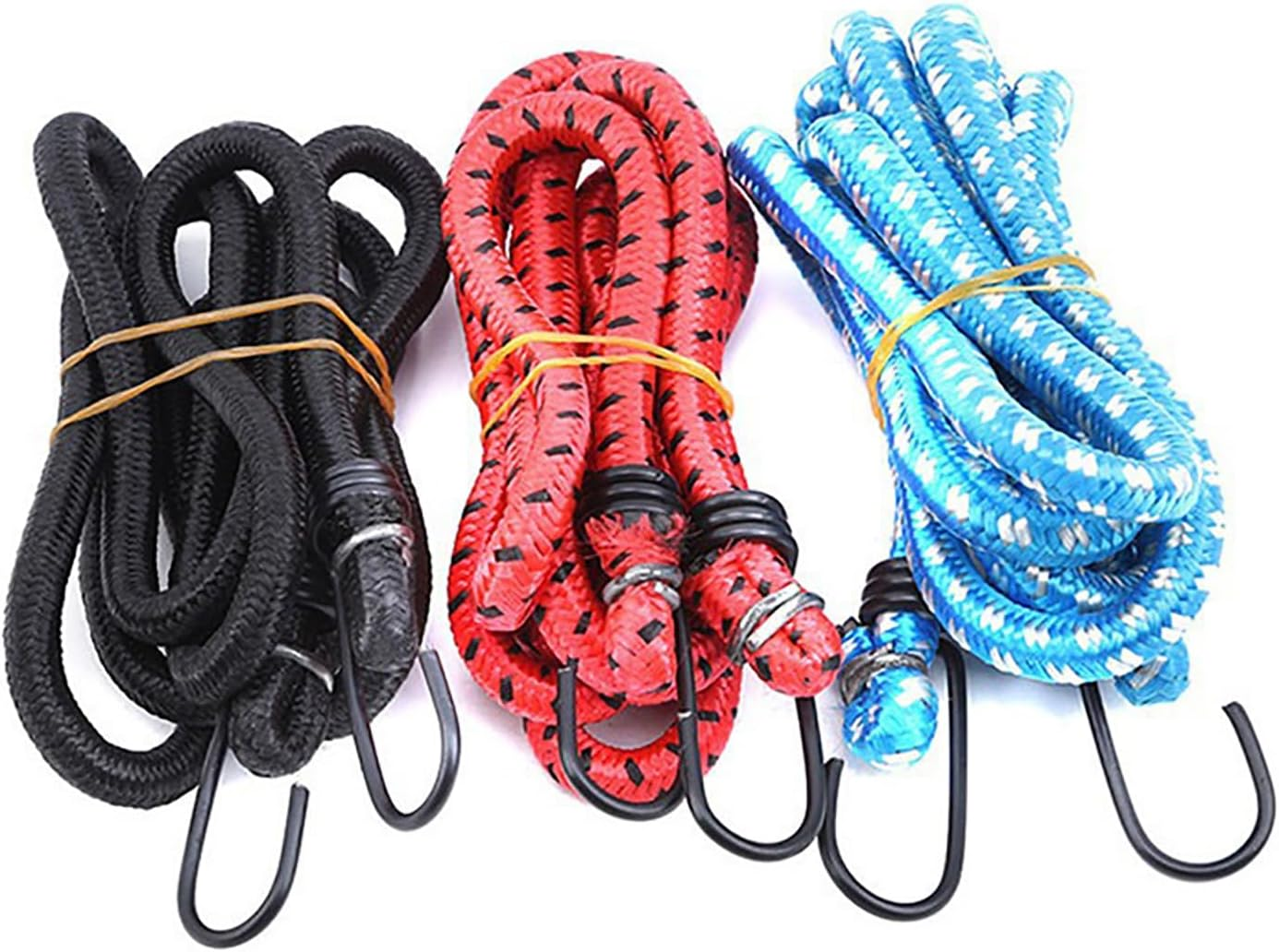 3 Piece Elastic Bungee Strap Set with Camping Weather Resistant Elastic Luggage Cord Bungee Cord Hook for Securing Luggage image number 5
