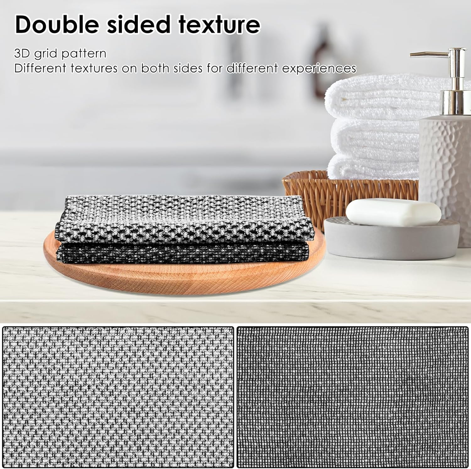 Awobepl 2 Pcs Portable Body Scrubber Polyester Exfoliating Shower Towel Multifunctional Back Scrubber for Men Women Sensitive Skin image number 5