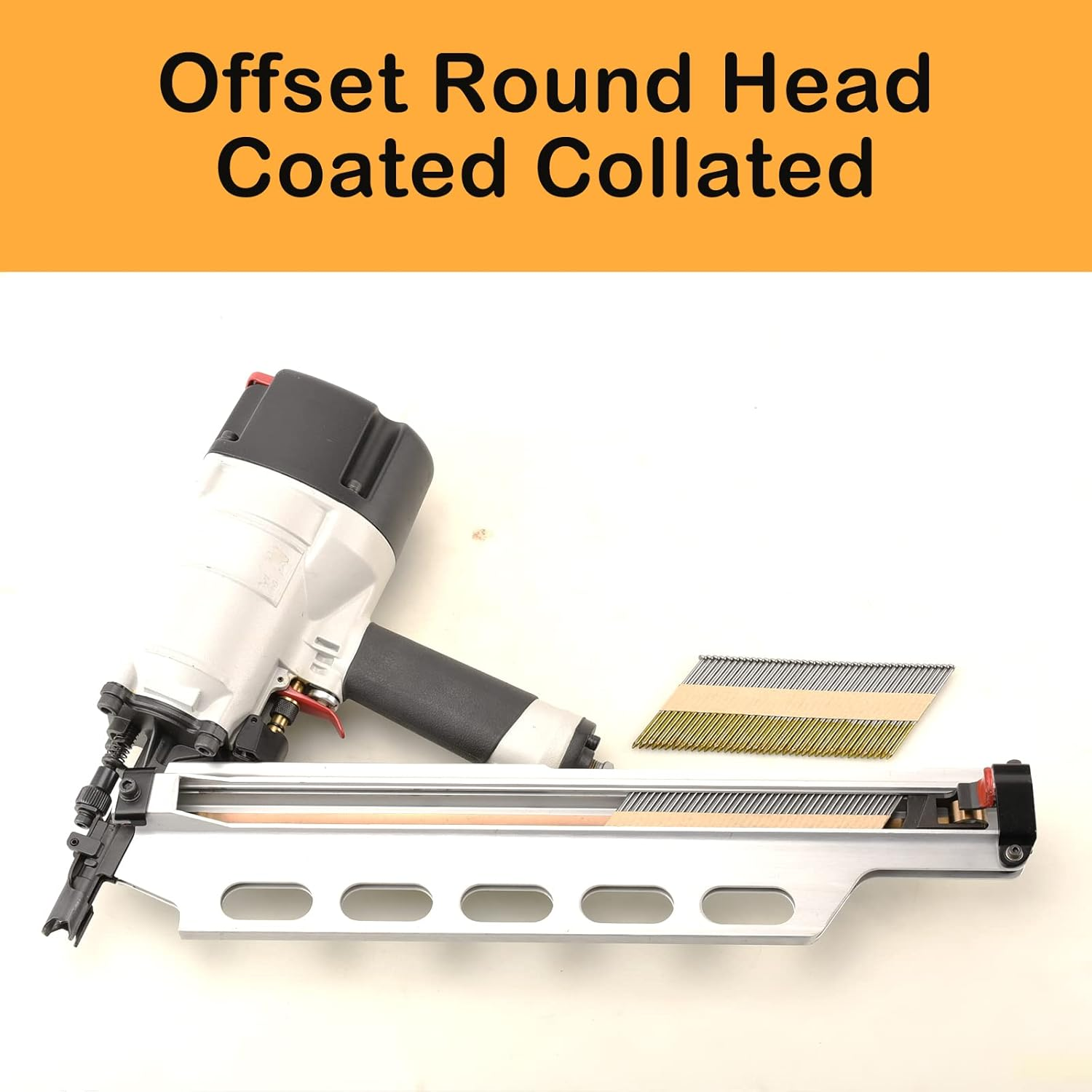 BHTOP 3 Inch X .120 Framing Nails, Smooth Shank Paper Tape Nails for Framing Nailer，34 Degree Bright Finis Collated Nails 1000 Pack image number 4