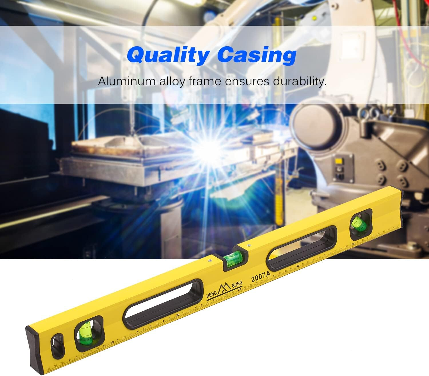 60Cm Aluminum Alloy Spirit Level Strong Magnetic Heavy-Duty Level Gauge High-Precision Level Ruler Practical Measuring Tool image number 1