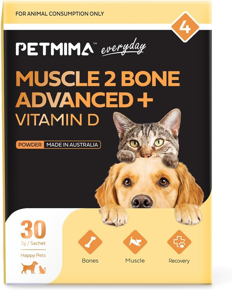 Premium Muscle & Bone Supplement for Dogs and Cats All Breeds & Sizes, Stimulate Bone & Muscle Growth, Promotes Strong Teeth, Australian Made, No Added Flavours Sachets (Up to 60 Servings) - Petmima image number 5