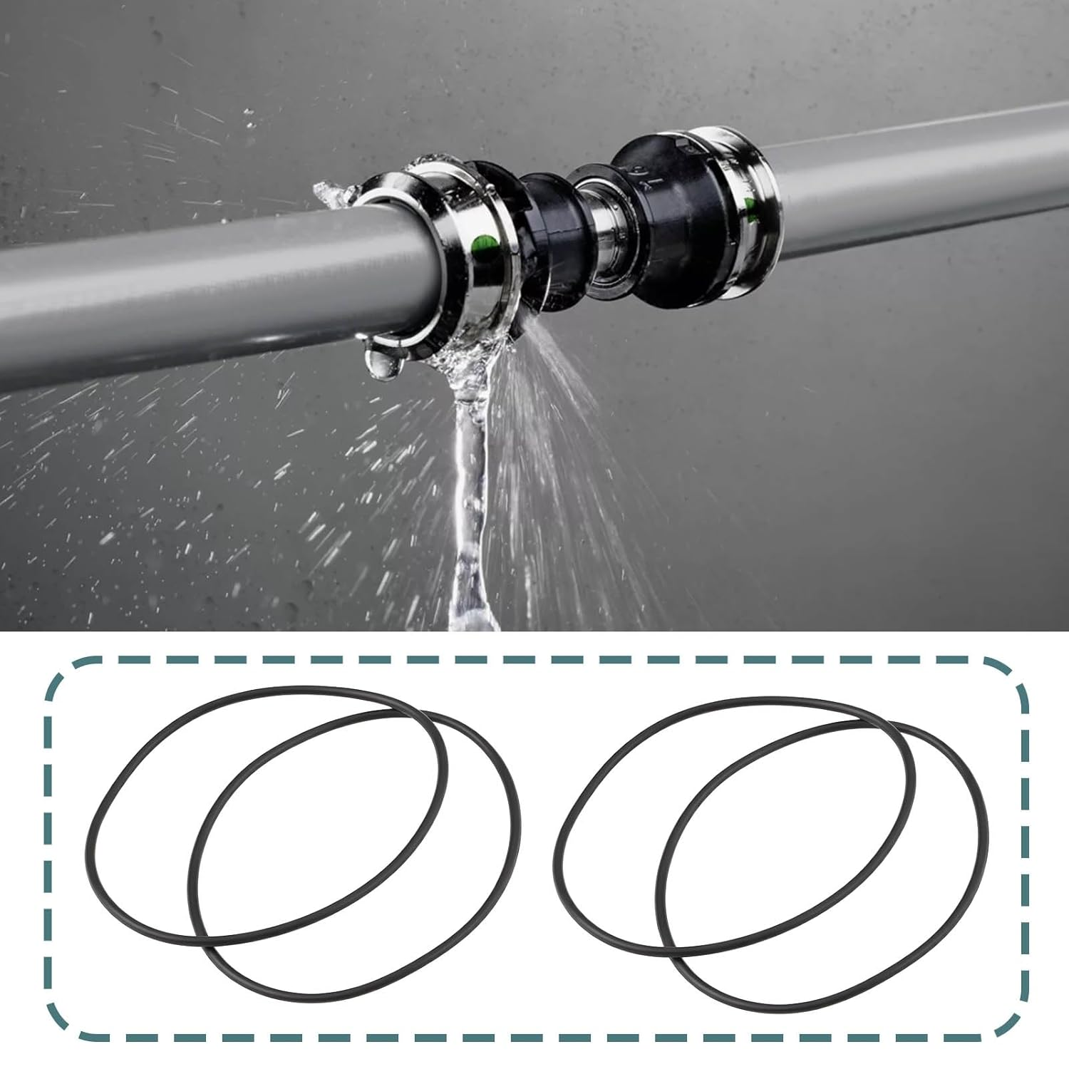 10 Pcs Drain Pipe Bend Joint Sealing O-Ring Nitrile Rubber 42X40X1Mm Fit for 1 1/2 Inch / 40Mm Joints image number 3