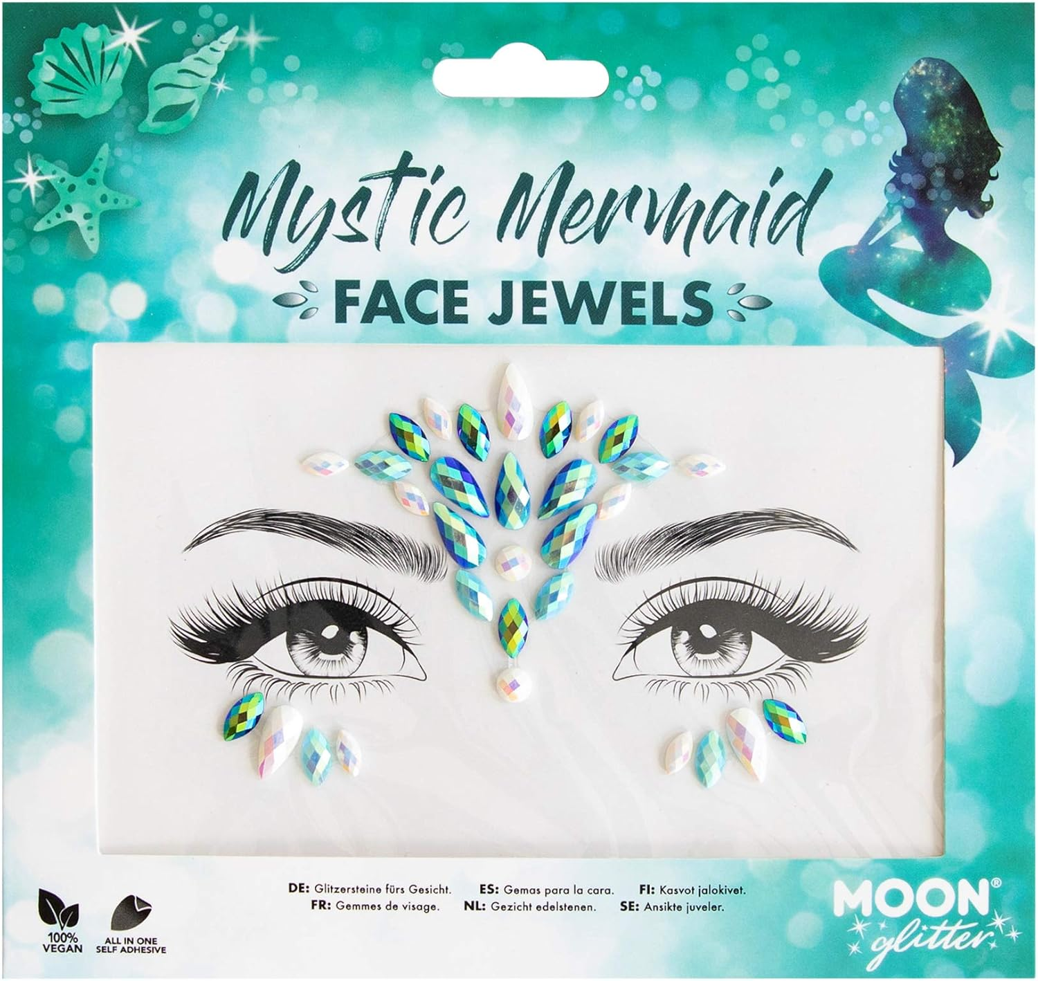 Smiffy'S Moon Glitter Face Jewels - Enchanted Pixie image number 1