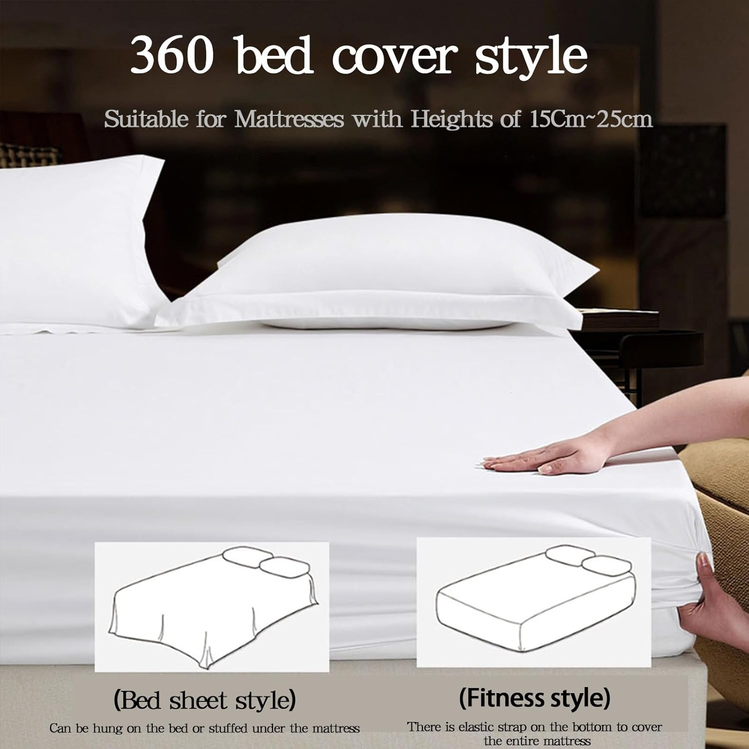 Five-Star Hotel Bedding Set, 100% Cotton Bed Sheets, Specially Designed，4 PC Luxury Set Extra Soft, Cooling Bed Sheets - Wrinkle, Fade, Stain Resistant image number 4