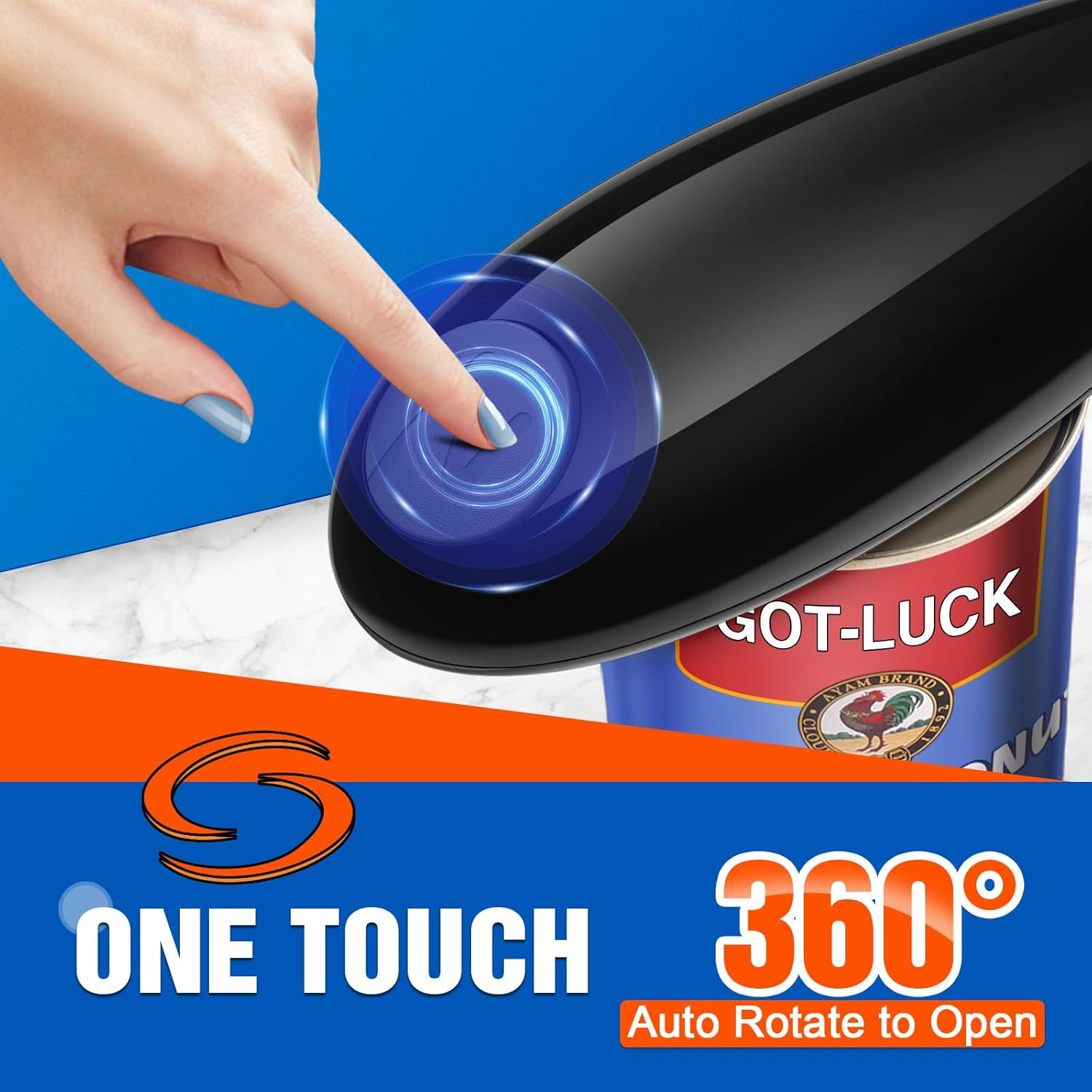 One Touch Electric Can Opener, Handheld Automatic Can Openers Fit Different Can Sizes and Shape with No Sharp Edges for Kitchen, Kitchen Gadgets for Senior, Arthritis and Chef image number 1