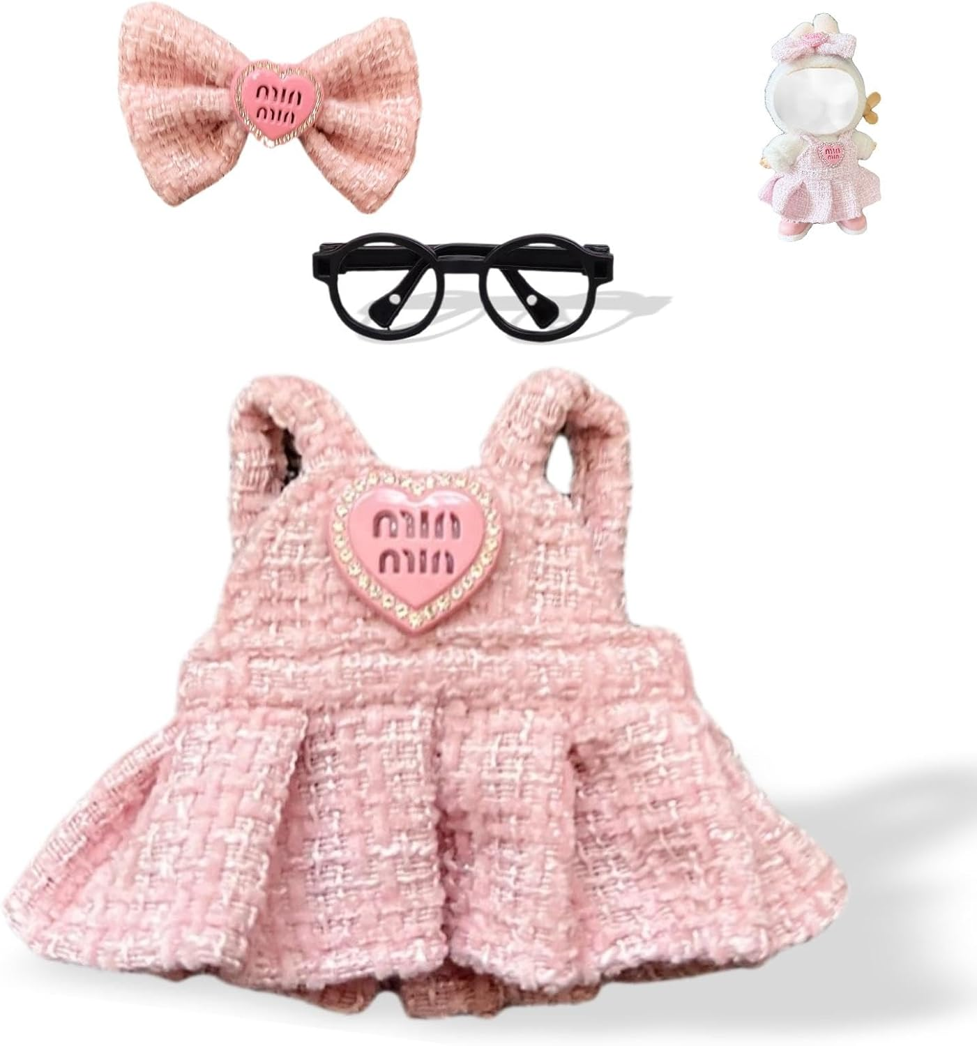 17Cm Doll Clothes, Cute Dolls Outfit Accessories with Sweater, Dress, Shoes, Clothing Set for Bubudolls