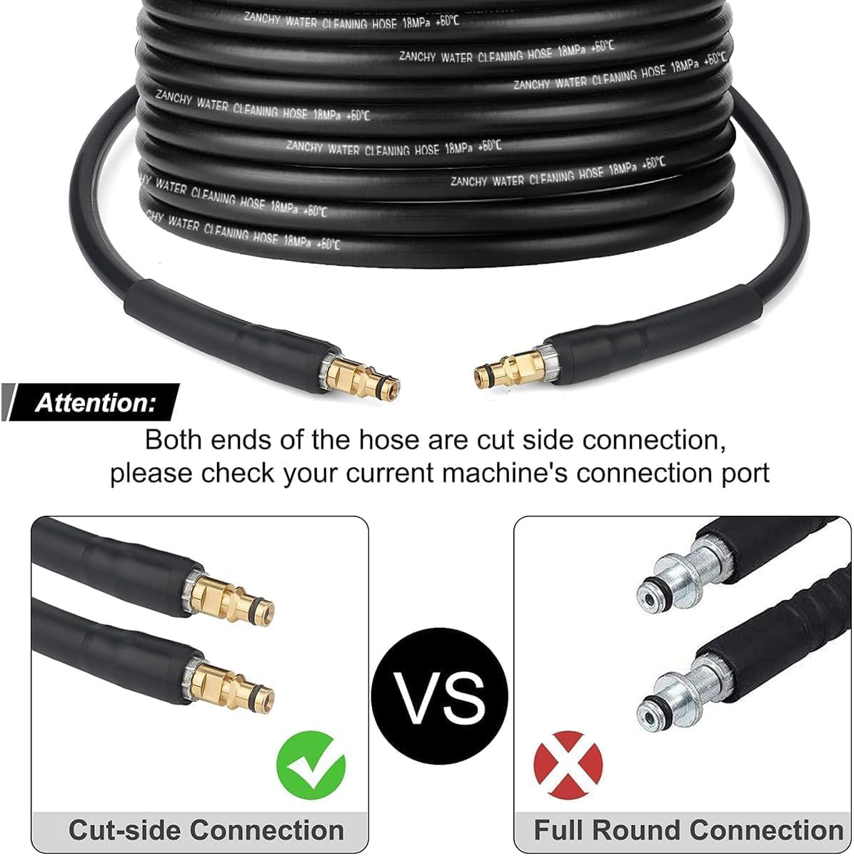 10M Pressure Washer Replacement Hose - Compatible with Karcher K2 K3 K4 K5 K6 K7, Jet Wash Extension Hose with Click Type Plug Quick Connect, for Car Cleaning image number 5