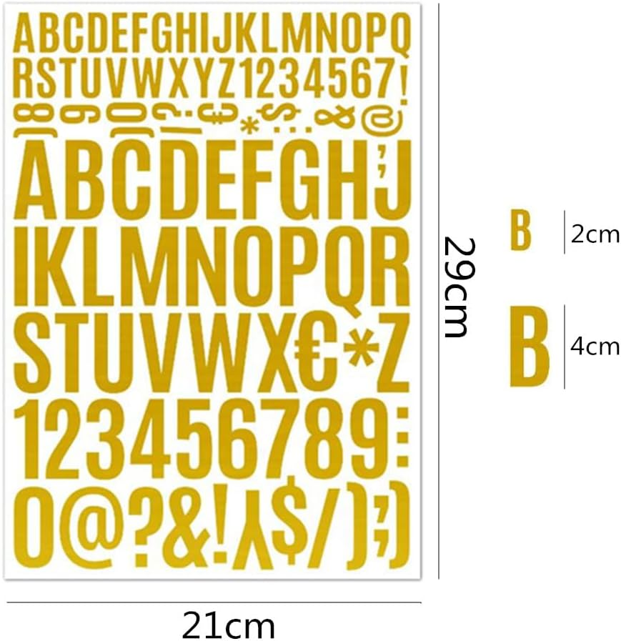 Wanfoou Gold Letter Stickers, 10 Sheets, Self-Adhesive, Classic Style, Alphabet & Number Stickers for DIY Crafts, Greeting Cards, Wedding Invitations, Etc. image number 2