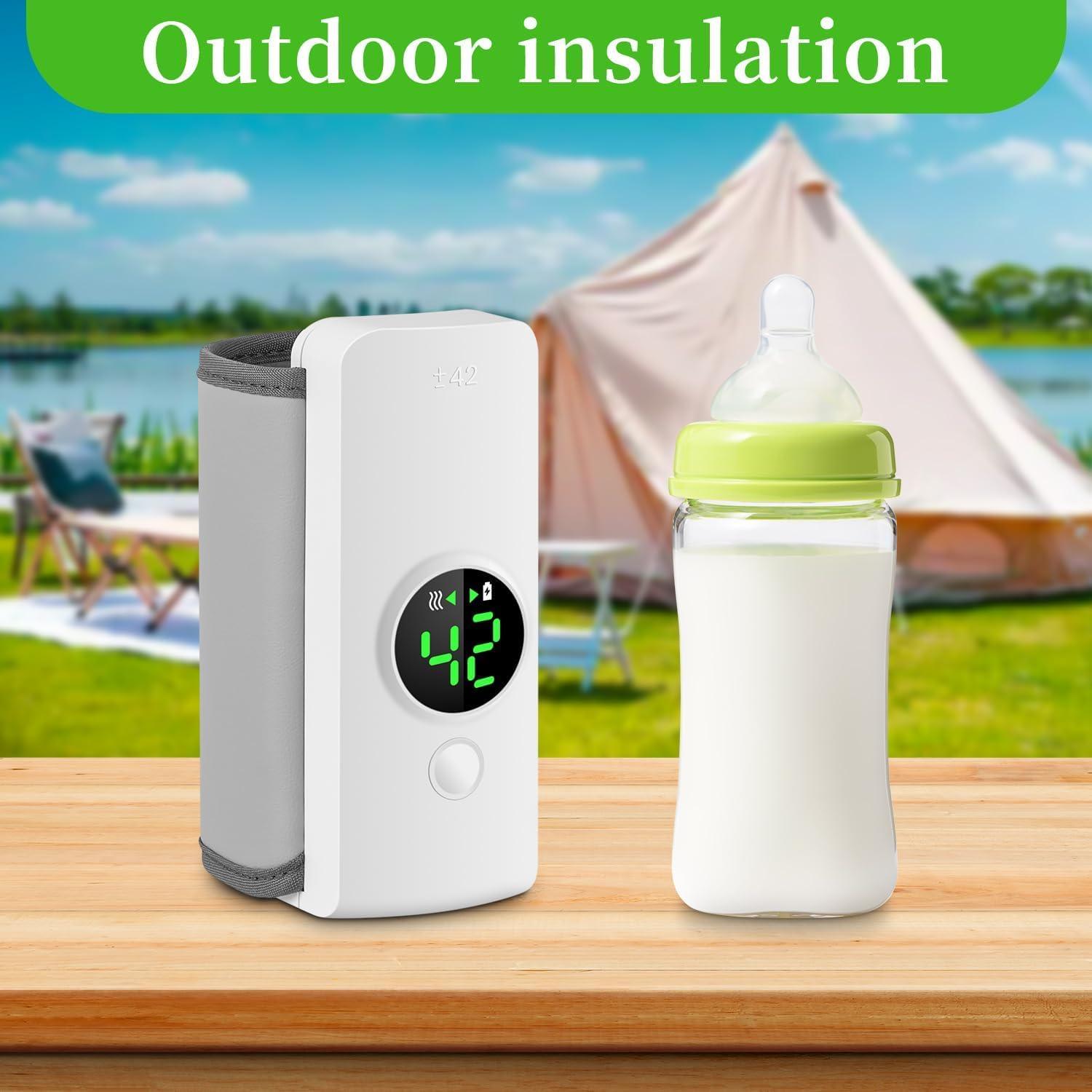 Portable Bottle Warmer for Travel, Fast Warming Comfortable Baby Feeding on the Go, Waterless Milk Warming with Battery-Powered for Home Outdoor image number 1