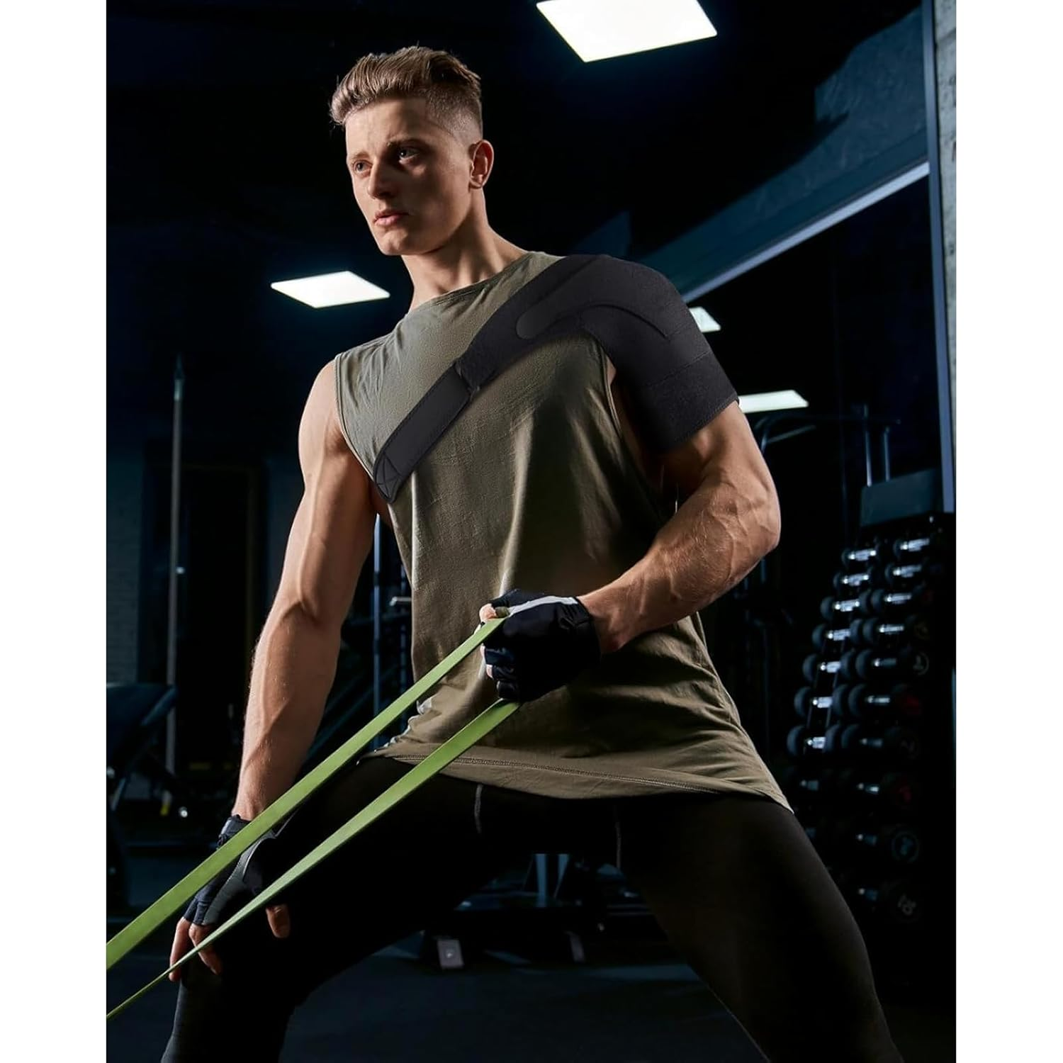 Adjustable Shoulder Brace Rotator Cuff Support Arm Sling for Pain Relief Compression Sleeve Fits Left and Right Shoulder Men Women Weidllys