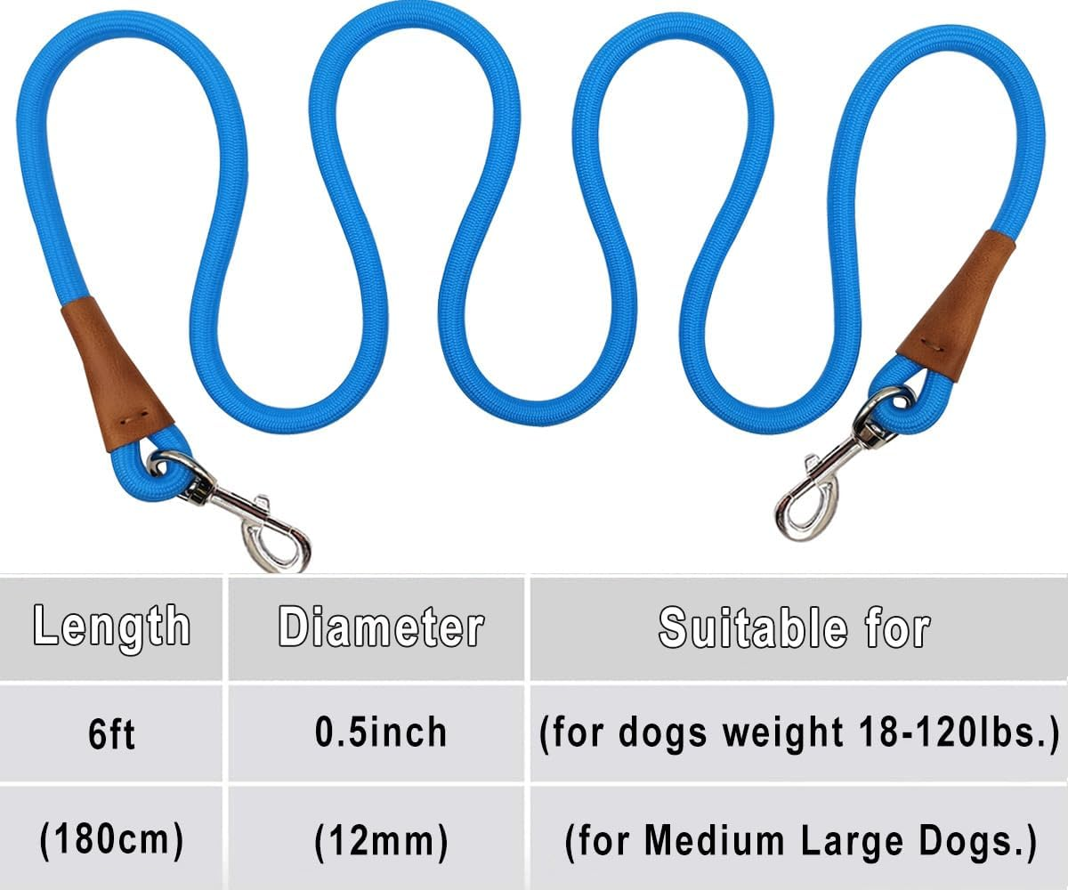 YUCFOREN 6 Foot Dog Tie Out Rope Leash, Training Tie down Heavy Duty Climbing Nylon Basic Leash for Camping, Indoor, Outdoor and Front Yard image number 5