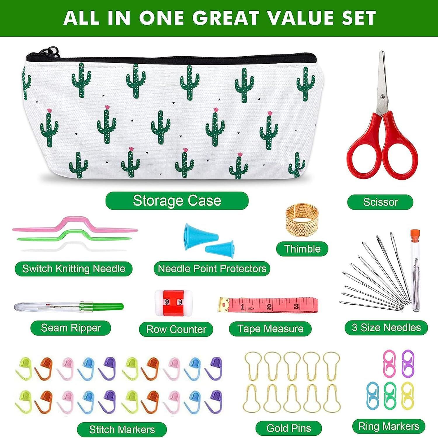 63 Pcs Crochet Hook Set, 13 Sizes 2Mm-10Mm, Ergonomic Soft Grip Handles Crochet Needles Kit with Bag for Arthritic Hands. Crochet Starter Kit for Beginners Knitting Yarn Lovers image number 4